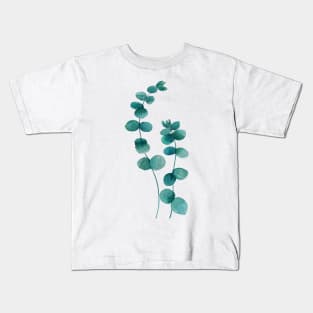 green eucalyptus leaf watercolor Kids T-Shirt